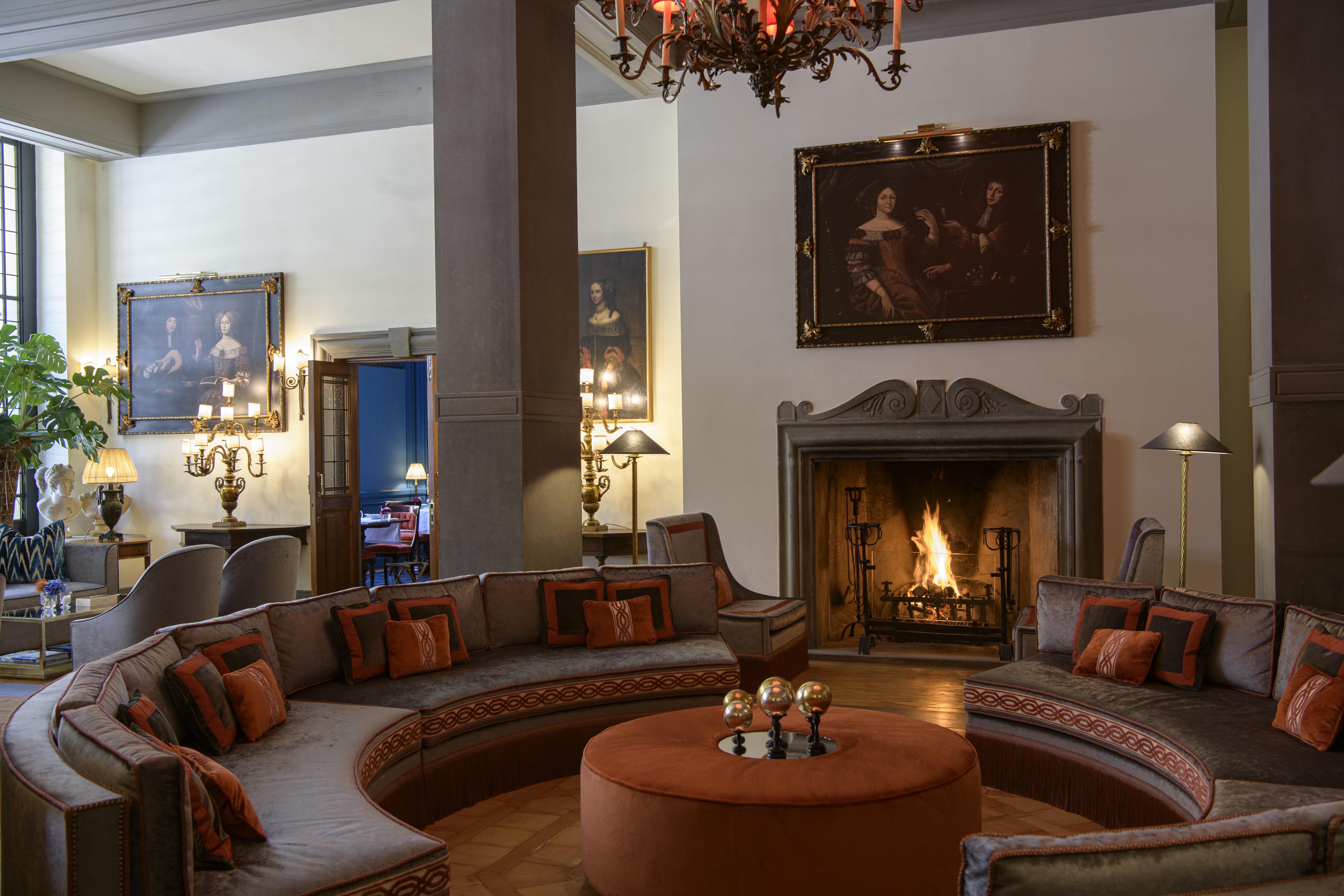 Helvetia&Bristol Firenze - Starhotels Collezione Eksteriør bilde The fireplace in the lobby